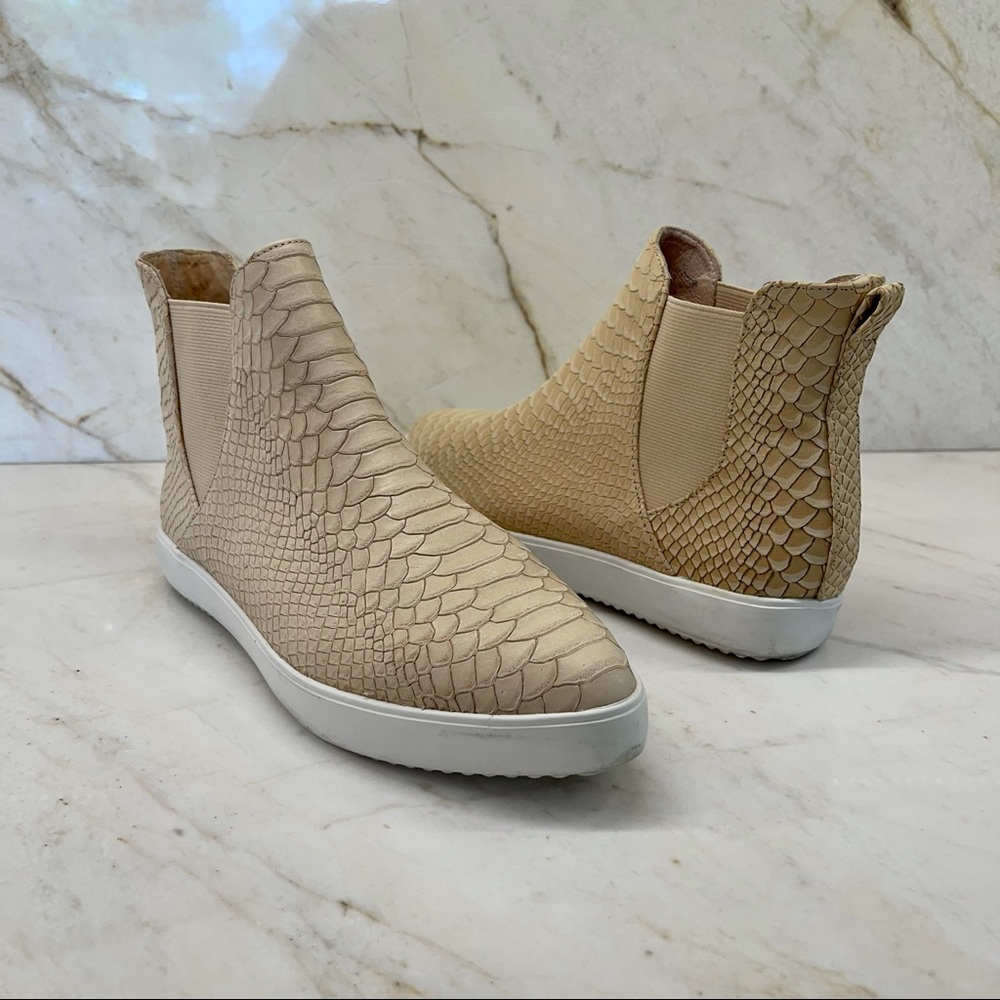 J/SLIDES Snake Embossed Leather Hightop Sneaker